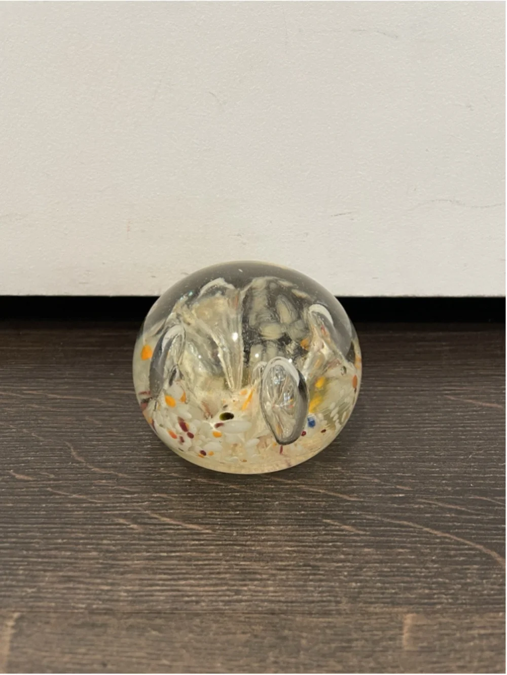 Multicolored Hand Blown Art Glass Paperweight Vintage